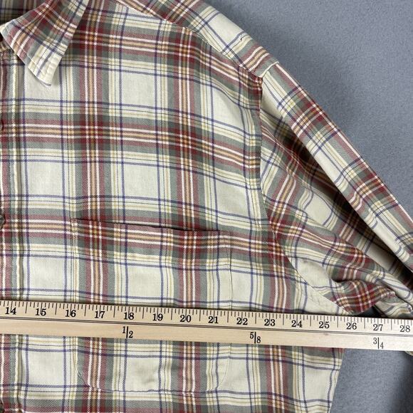 Lands End Viyella Wool Blend Shirt Mens XL Plaid Button Up Flannel Outdoor - Picture 6 of 13